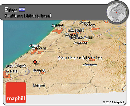 Satellite Panoramic Map of Erez