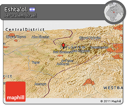 Satellite Panoramic Map of Eshta'ol