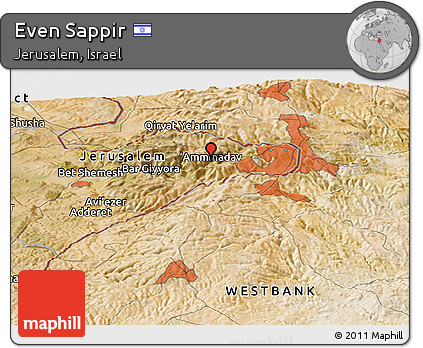 Satellite Panoramic Map of Even Sappir