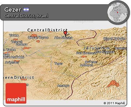 Satellite Panoramic Map of Gezer