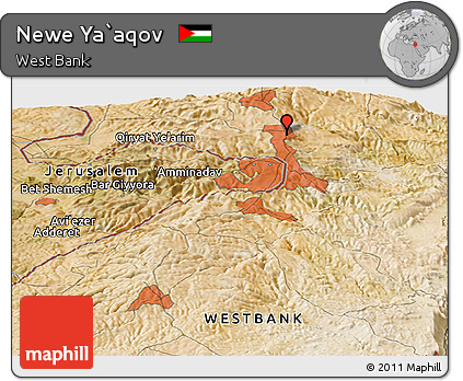 Satellite Panoramic Map of Newe Ya`aqov