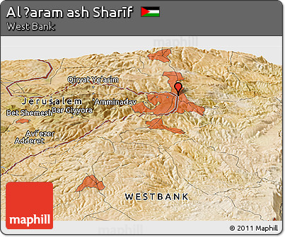 Satellite Panoramic Map of Al Ḩaram Ash Sharīf