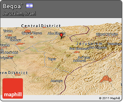 Satellite Panoramic Map of Beqoa`