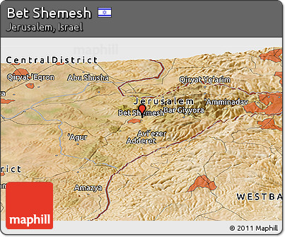 Satellite Panoramic Map of Bet Shemesh