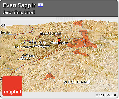 Satellite Panoramic Map of Even Sappir
