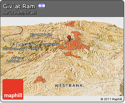 Satellite Panoramic Map of Giv`at Ram