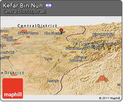 Satellite Panoramic Map of Kefar Bin Nun
