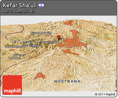 Satellite Panoramic Map of Kefar Sha'ul