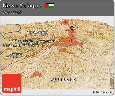Satellite Panoramic Map of Newe Ya`aqov