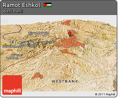 Satellite Panoramic Map of Ramot Eshkol