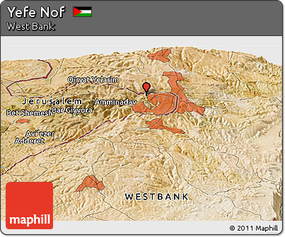 Satellite Panoramic Map of Yefe Nof