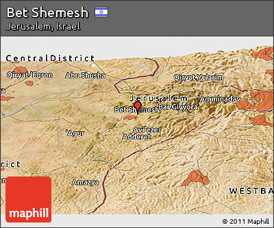 Satellite Panoramic Map of Bet Shemesh