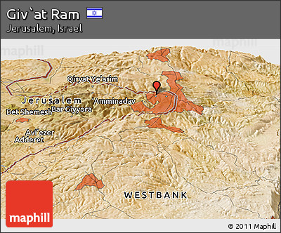 Satellite Panoramic Map of Giv`at Ram