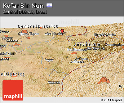 Satellite Panoramic Map of Kefar Bin Nun