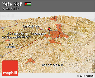 Satellite Panoramic Map of Yefe Nof