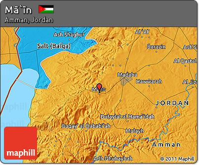 Political 3D Map of Mā`īn