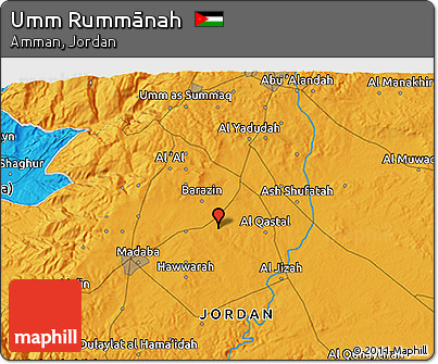 Political 3D Map of Umm Rummānah