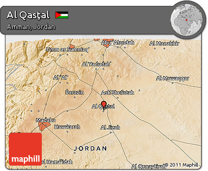 Satellite 3D Map of Al Qasţal