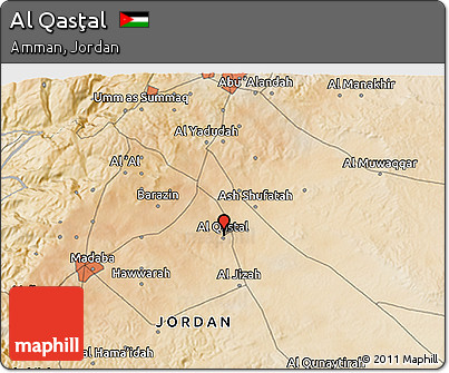 Satellite 3D Map of Al Qasţal