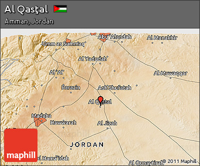 Satellite 3D Map of Al Qasţal