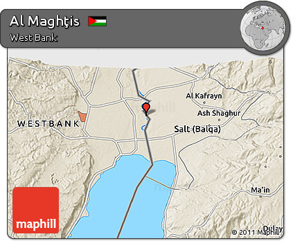 Shaded Relief 3D Map of Al Maghţis