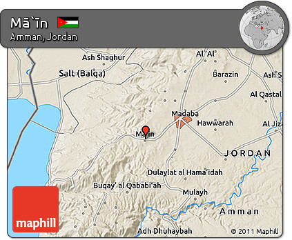 Shaded Relief 3D Map of Mā`īn
