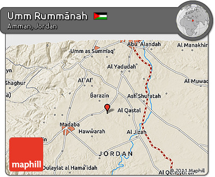 Shaded Relief 3D Map of Umm Rummānah