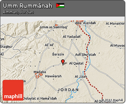 Shaded Relief 3D Map of Umm Rummānah