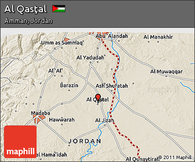 Shaded Relief 3D Map of Al Qasţal