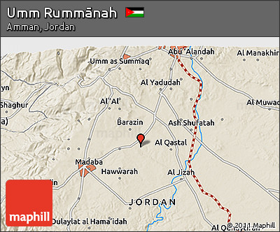 Shaded Relief 3D Map of Umm Rummānah