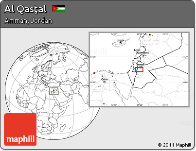 Blank Location Map of Al Qasţal