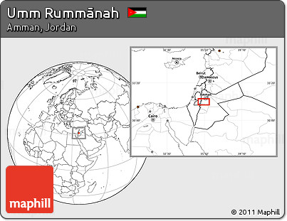 Blank Location Map of Umm Rummānah