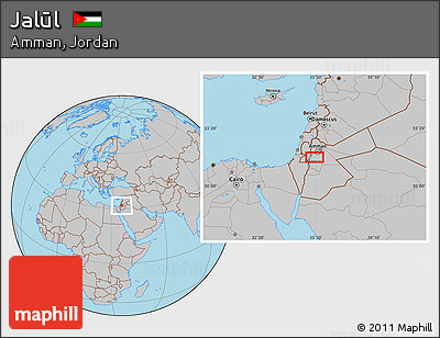 Gray Location Map of Jalūl