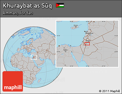 Gray Location Map of Khuraybat As Sūq
