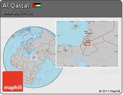 Gray Location Map of Al Qasţal