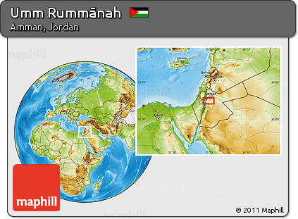 Physical Location Map of Umm Rummānah