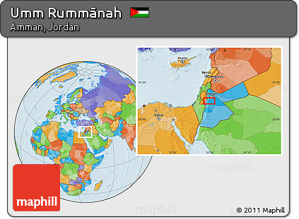 Political Location Map of Umm Rummānah