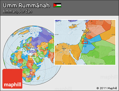 Political Location Map of Umm Rummānah
