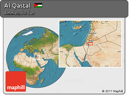 Satellite Location Map of Al Qasţal
