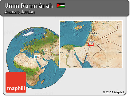 Satellite Location Map of Umm Rummānah