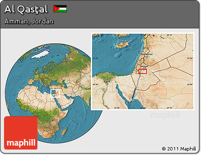Satellite Location Map of Al Qasţal