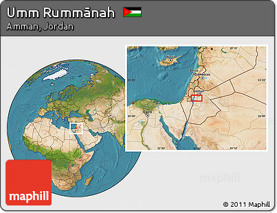 Satellite Location Map of Umm Rummānah