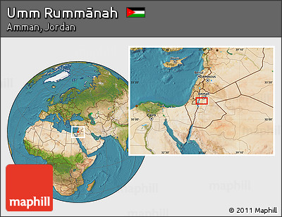 Satellite Location Map of Umm Rummānah