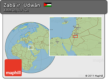 Savanna Style Location Map of Zabā'ir `Udwān