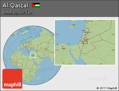 Savanna Style Location Map of Al Qasţal