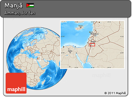 Shaded Relief Location Map of Manjā