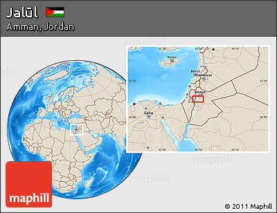 Shaded Relief Location Map of Jalūl