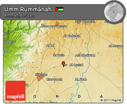 Physical Map of Umm Rummānah