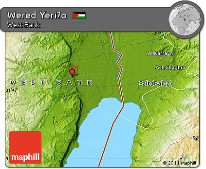 Physical Map of Wered Yeriẖo