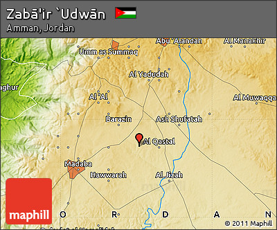 Physical Map of Zabā'ir `Udwān